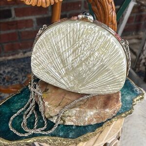 Vintage LISSETTE Mother of Pearl Lucite Crossbody Clutch Bag